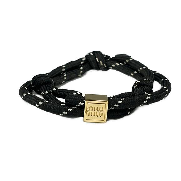 Miu Miu Jewelry - Miu Miu Bracelet Black White Gold Chemical Fiber Hardware